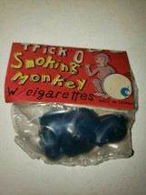 1960s Vintage Dime Store Toy Trick O Smoking Monkey w/ cigarette Blue - $39.66