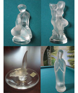 LALIQUE FRANCE FIGURINES LE FAUNE LEDA GIRL GOOSE PIN DISH PHEASANT BIRD... - £51.85 GBP