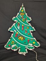 Christmas Tree Lighted Molded Plastic Wall Hanging Vintage Holiday Decor - $14.03