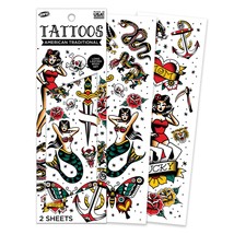 Savvi - 18 American Traditional Temporary Tattoos: Skin-Safe Ink, Great ... - $23.75