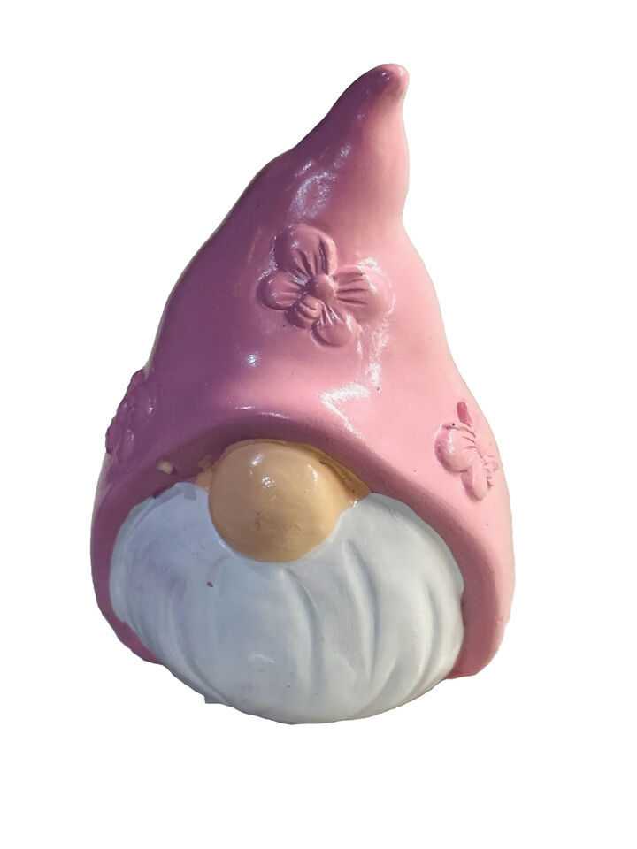 Fairly Garden Easter Gnome Ceramic Statue Figurine 5” Tall Pink - $15.72