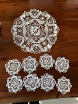 Antique Vintage Lace-Antique Handmade BELGIAN BRUSSELS 12 PCS Doily Coas... - $142.56
