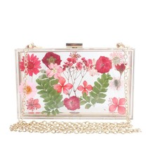 New Fashion Acrylic Transparent Flower Bag Banquet Ladies Hold Dinner Bag Should - £40.11 GBP