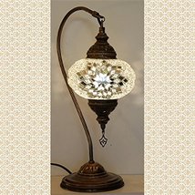 LaModaHome Turkish Lamp, Tiffany Lamp 2021 Mosaic Stained Glass Boho Moroccan La - £49.16 GBP