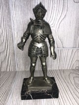 Vintage Genuine Carrara Marble Knight Statue Figurine Made In Italy Marked - £14.78 GBP