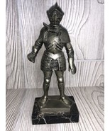 VINTAGE GENUINE CARRARA MARBLE KNIGHT STATUE FIGURINE MADE IN ITALY MARKED - £14.75 GBP