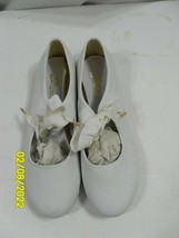 Girl&#39;s Dance Class Tap Shoes White Size 2 - £11.82 GBP
