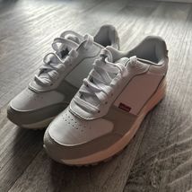 Levi's Women Skye Synthetic Leather Casual Lace Up Sneaker White/Grey Si... - $49.39