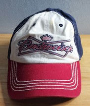 Budweiser King Of Beers Hat Red White Blue Slouch Cap Adjustable - £10.39 GBP