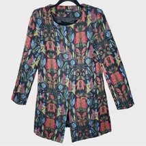 PAPILLON colorful Scandinavian floral tapestry long line jacket | Women&#39;... - $57.09