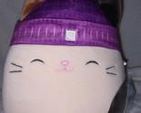 Squishmallows CAM the Cat wearing Purple Beanie 7.5&quot; NWT - £13.53 GBP