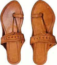 Women Girls Kolhapuri Leather Chappal ethnic Jesus flat US Size 6-11 ST78 - £30.27 GBP