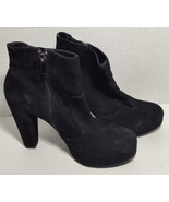 Steve Madden Rancee Black Suede Short Booties Winter Boots Womens Size 9.5 - £12.54 GBP