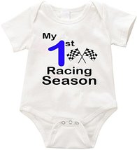 My First racing season Boy Infant Romper Creeper - Baby Shower - Baby Reveal - B - £11.77 GBP