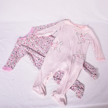2 Baby Girl Sleeper Footie Pajamas Size 3 Months - $8.68