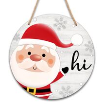 Santa Welcome Sign 8" Round Wood Hanging Plaque Christmas Decor A10 - $178.41 MXN Santa Welcome Sign 8" Round Wood Hanging Plaque Christmas Decor A10 - $178.41 MXN