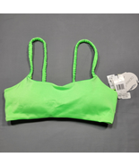 Peixoto Women Bikini Top Size M Green Stretch Bold Neon Sultry Lightly P... - £16.49 GBP