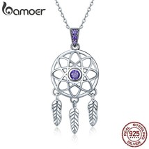 BAMOER Genuine 925 Sterling Silver Vintage Dream Catcher Necklaces Pendants for  - £22.21 GBP