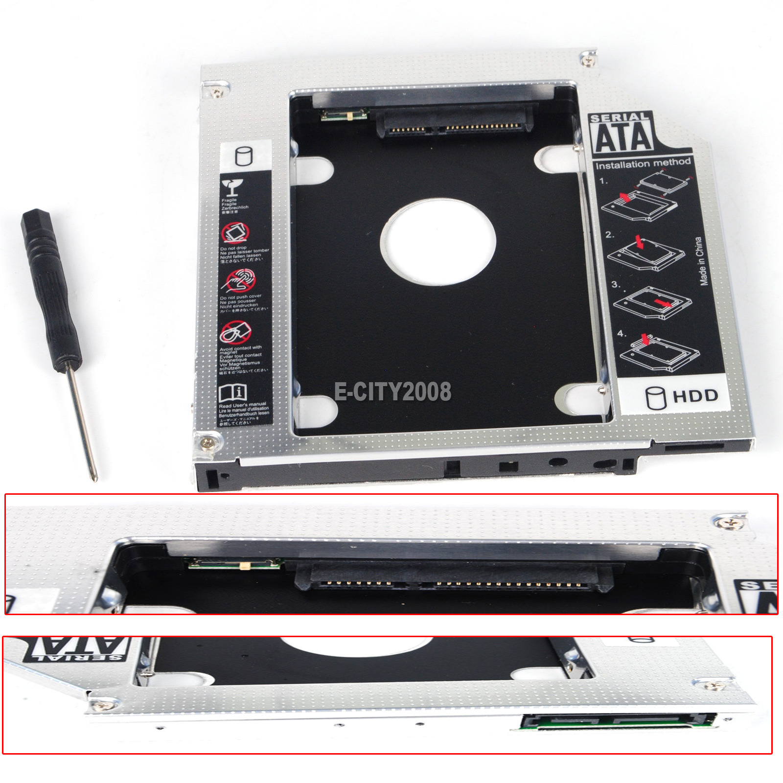 12.7mm SATA 2nd Hard Drive HDD SSD Caddy for ASUS K55A G55V GT51N UJ8C0