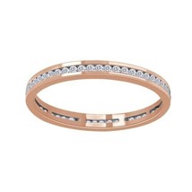 Rose Gold Plated Simulated Diamond Eternity Band Stackable Ring Endless Wedding - £51.70 GBP