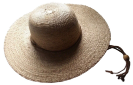 Tula Straw Sun Hat Womens Chin Strap Gardening OSFM Austin Texas Mexico - £14.94 GBP