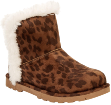 Calistoga ~ Tan/Leopard ~ Vegan Suede ~ Faux Fur ~ Mid Calf ~ Youth Size... - $26.18