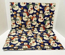 Lot of 4 Snowman Placemats Christmas Holiday Patches Stitched Buttons 17... - £10.04 GBP