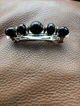 Vintage Handmade Black Beaded Hair Barrette Metal Clip Hair Accessory Up... - $55.44