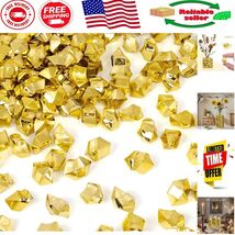 Lightweight Gold Acrylic Ice Rocks - 150PCS Decorative Gems for Home Use - $245.43 MXN