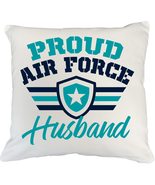 Proud Air Force Husband Pillow Cover, Drinkware, Items, and Merch for Me... - £20.23 GBP