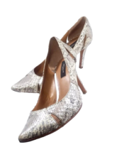 ANN TAYLOR Women Size 8.5 (FITS Size 7.5) High Heel Pump Faux Snakeskin ... - $42.99