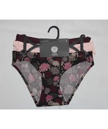 3 Vince Camuto Black Maroon Floral Solids No Show Bikini Panties Wms NWT... - $39.64 CAD
