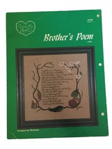 Cross My Heart Brother&#39;s Poem Counted Cross Stitch Pattern Family Sibling - £3.15 GBP