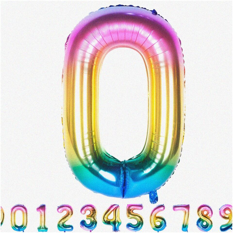 Rainbow Number Fiesta: 40&quot; Giant F Balloons - Helium Digit Gradient Ball... - $18.80