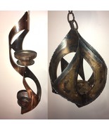 2 MCM Candle Holders Brutalist Metal Hanging Mascot Tea Lite Votives Suc... - €54,68 EUR