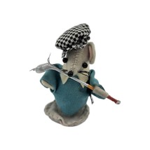 Vintage Handmade Felt Golf Mouse Figure - $12.86