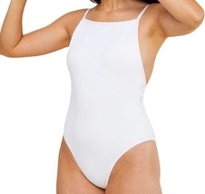 NEW Andie Womens M The Paloma Ribbed One Piece Swimsuit White Beach Cruise - £64.11 GBP