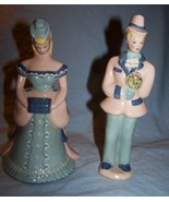 Vintage Kay Finch Victorian Courting Couple in Pinks, Blues-California Made - $30.00