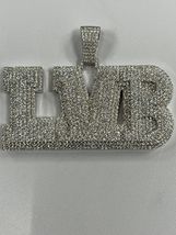 2.30CT Round Cut Simulated Diamond &quot;L V B&quot; Name Pendant Gold Plated 925 Pendent - £174.09 GBP