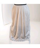 Vtg Cabernet women 100% Nylon Long Petticoat Under Skirt Cream sz L / 24&quot; - $19.99
