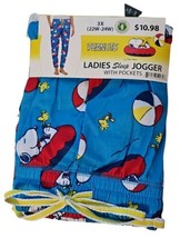 Ladies Briefly Stated Blue Peanuts Sleep Lounge Pajama Pants Size 3X 22W... - £10.07 GBP