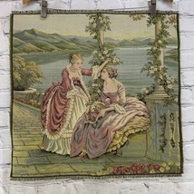 Victorian Ladies At Lake Como Italian Wall Tapestry Unfinished Edges 20” - $39.59