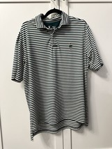 Merion Golf Club Men’s Polo Shirt FG Tech Green White Stripe Large L - £32.50 GBP