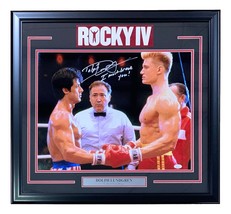 Dolph Lundgren Signed Framed 16x20 Rocky IV Photo I Must Break You Insc JSA ITP - £242.43 GBP