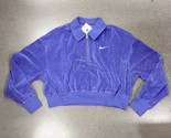 NWT Nike DQ5938-430 Women Sportswear Long Sleeve Velour 1/4-Zip Top Lapi... - $44.95