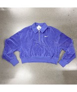 NWT Nike DQ5938-430 Women Sportswear Long Sleeve Velour 1/4-Zip Top Lapi... - £35.55 GBP