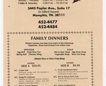 A Tan Chinese Restaurant Menu Poplar Ave Memphis Tennessee - $17.82