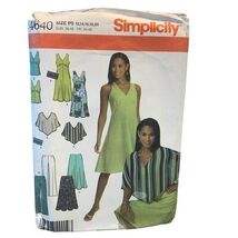 Simplicity 4640 Misses Dress Top Skirt Pants Poncho Size 12-20 - $7.67