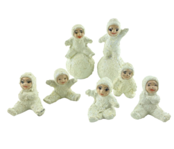 Vintage Snowbabies Figurine Lot of 7 w 2 on Snowballs Crumbled Porcelain Japan? - £77.24 GBP