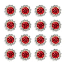 50 Pcs Rhinestone Embellishments Crystal Button Silver Flatback Diy Craft For Fl - £14.37 GBP